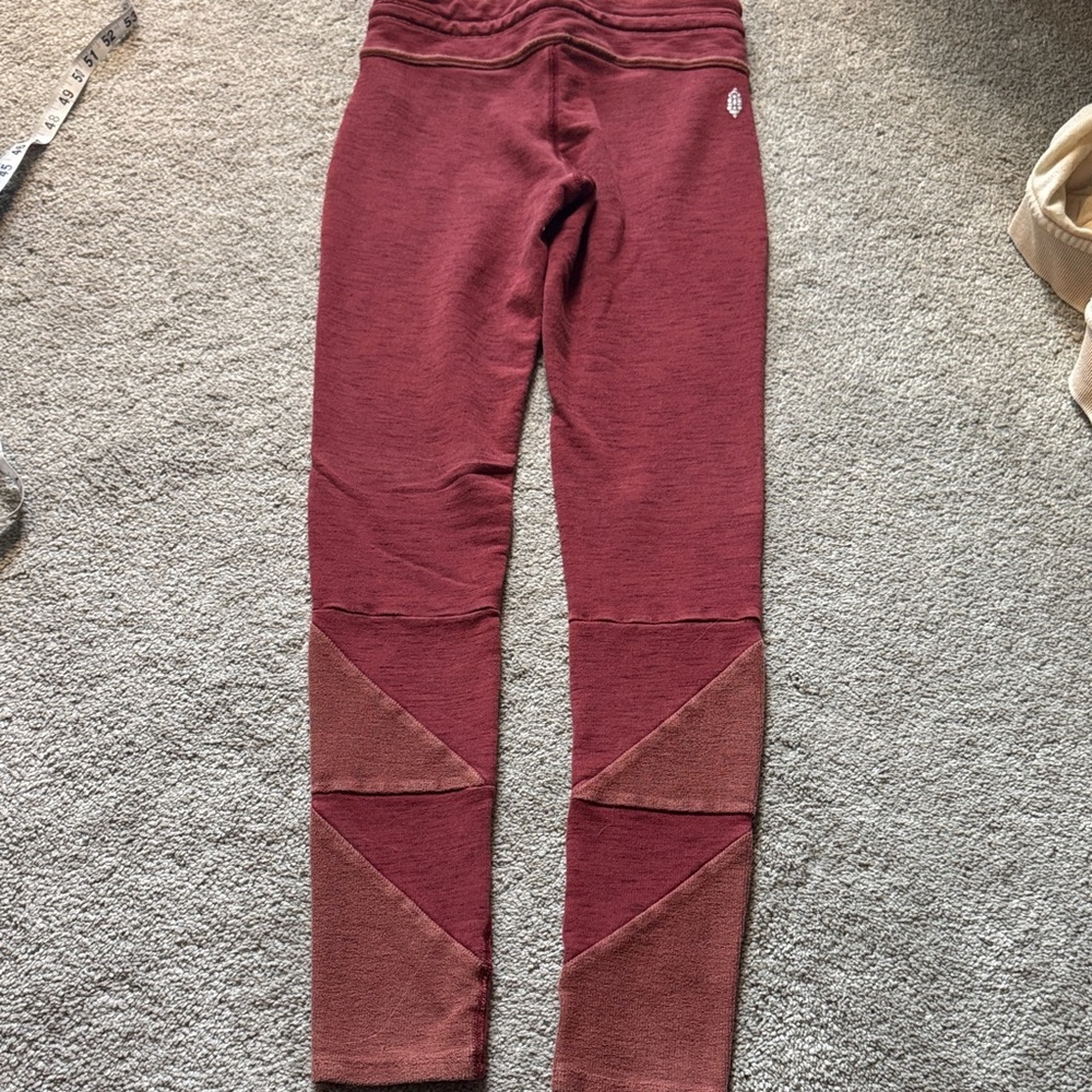 Free People Patchwork Leggings Red - Picture 2 of 5